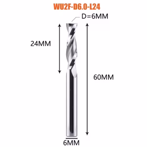 Dvopero spiralno CNC glodalo UPCUT-D6.0-L24-60
