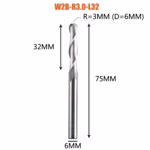 Dvopero loptasto CNC glodalo-D6.0-R3.0-L32